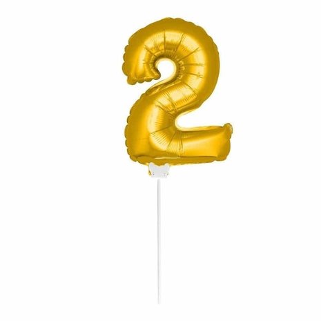 Folat Feuille de ballon 2 or avec bâton | 36cm