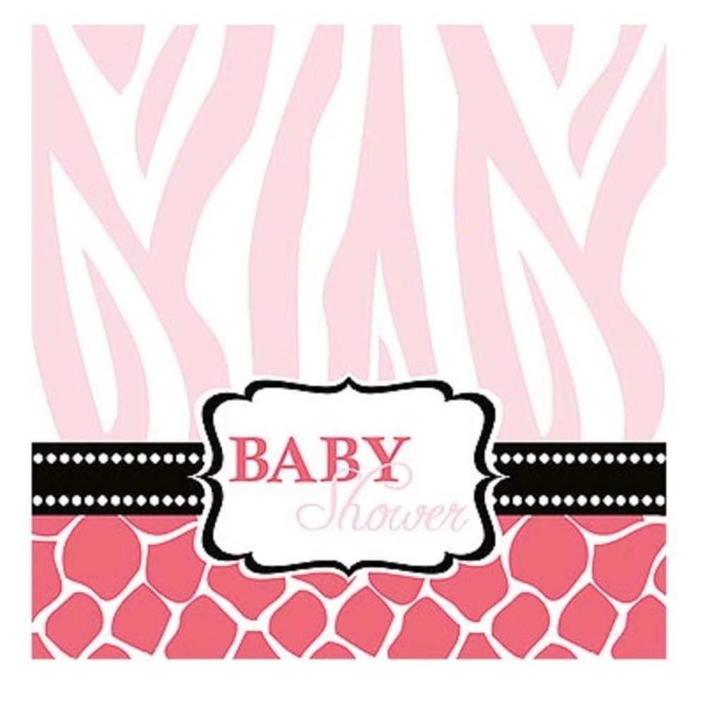 Servet Babyshower Wild Safari Pink 16 Stücke 33 x 33 cm Servet Babyshower Wild Safari Pink 16 Stücke 33 x 33 cm