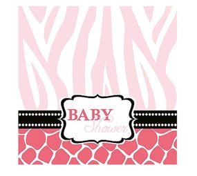 Serviette bébé Babyshower sauvage Safari rose 16 pièces 33 x 33cm Serviette bébé Babyshower sauvage Safari rose 16 pièces 33 x 33cm