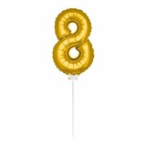 Folat Ballonfolie 8 Gold mit Stick | 36 cm Folat Ballonfolie 8 Gold mit Stick | 36 cm