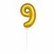Ballonfolie 9 Gold mit Stick | 40 cm Ballonfolie 9 Gold mit Stick | 40 cm