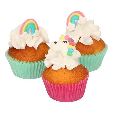Fun Cakes Suikerdecoratie Regenboog en Eenhoorn | 12 stuks Fun Cakes Suikerdecoratie Regenboog en Eenhoorn | 12 stuks