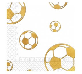 Voetbal Servetten Goud | 15 stuks Voetbal Servetten Goud | 15 stuks