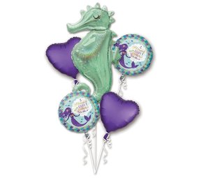 Anagram Mermaid Wishes Foil Balloon Bouquet | 5-piece Anagram Mermaid Wishes Foil Balloon Bouquet | 5-piece