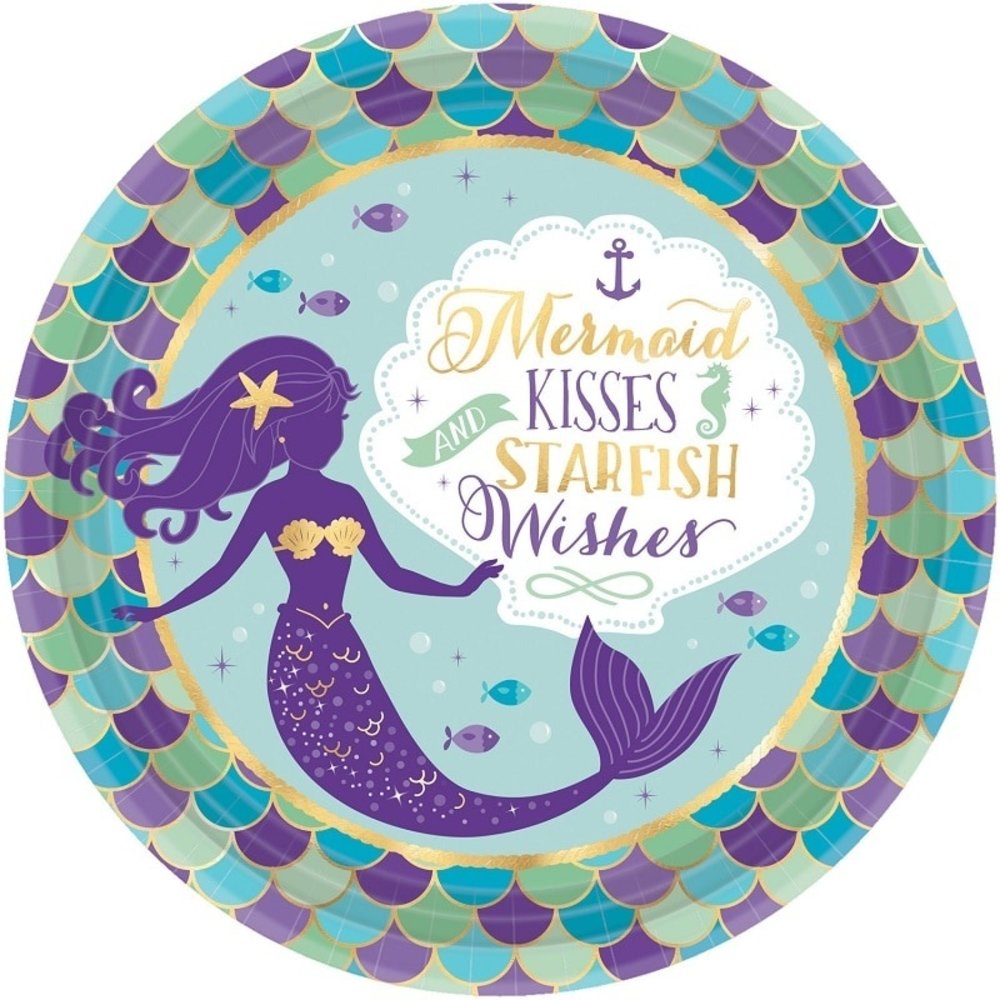 Amscan Mermaid Wishes Plates 23cm | 8 pieces