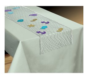 Mermaid Wishes Tafeldecoratie Visnet 96x192cm | per stuk Mermaid Wishes Tafeldecoratie Visnet 96x192cm | per stuk