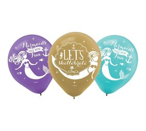 Amscan Mermaid Wishes Ballonnen 28cm | 6 stuks Amscan Mermaid Wishes Ballonnen 28cm | 6 stuks