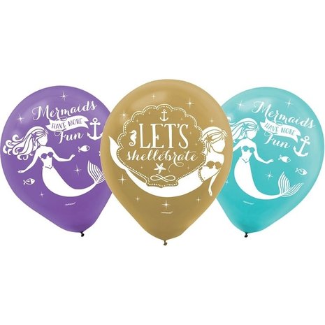 Amscan Ballons Mermaid Wishes 28cm | 6 morceaux