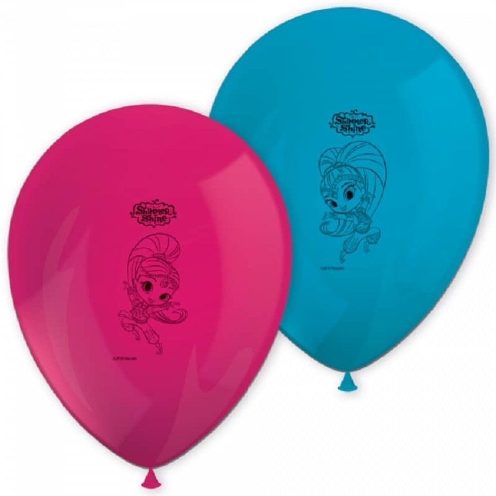 Ballon Shimmer & Shine Magenta en blauw 8 stuks Ballon Shimmer & Shine Magenta en blauw 8 stuks