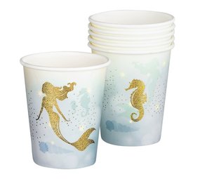Zeemeermin bekers Glitter | 6 stuks
