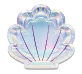 Bord schelp Mermaid Shine 23cm | 8 stuks