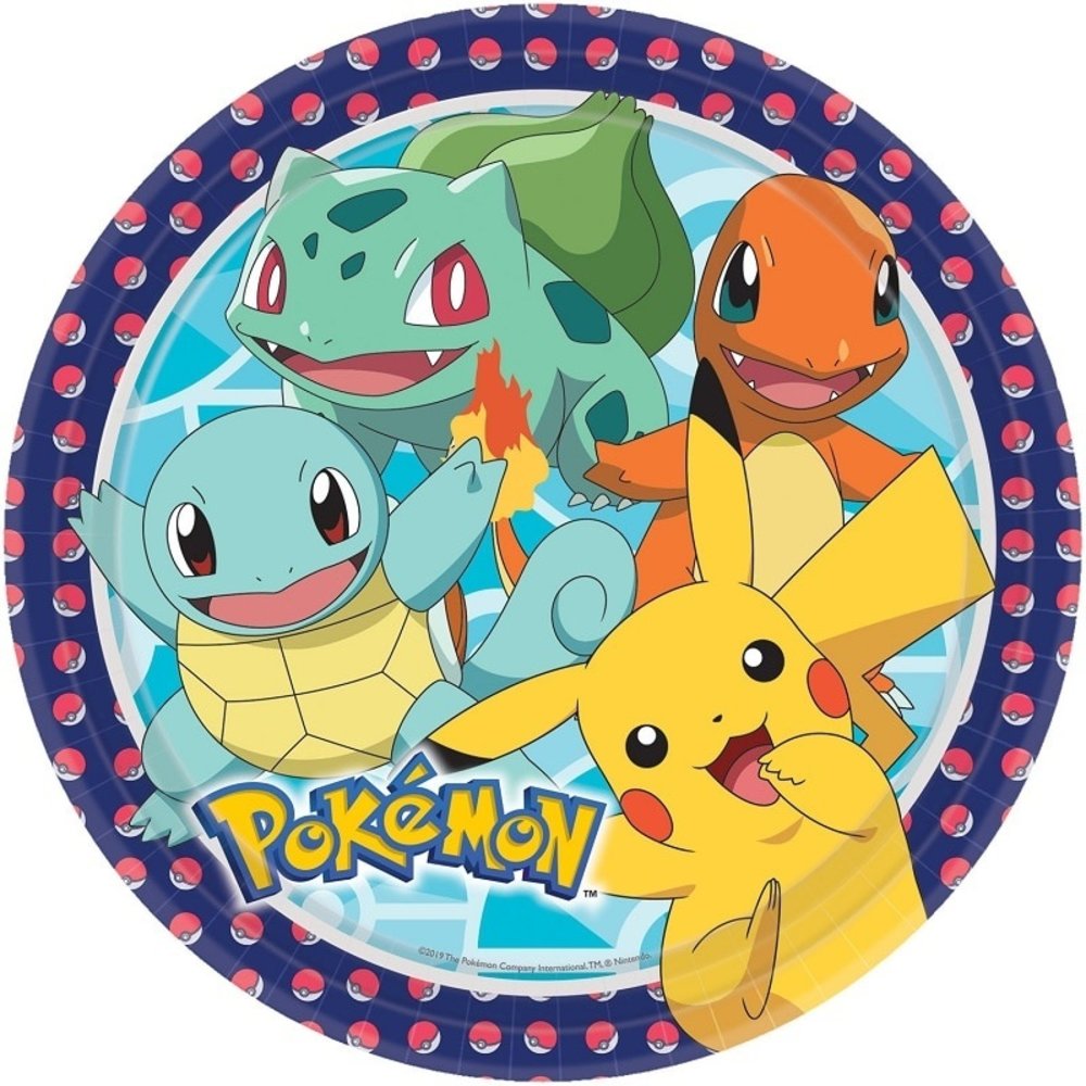 Amscan Pokemon Borden 23cm | 8 stuks