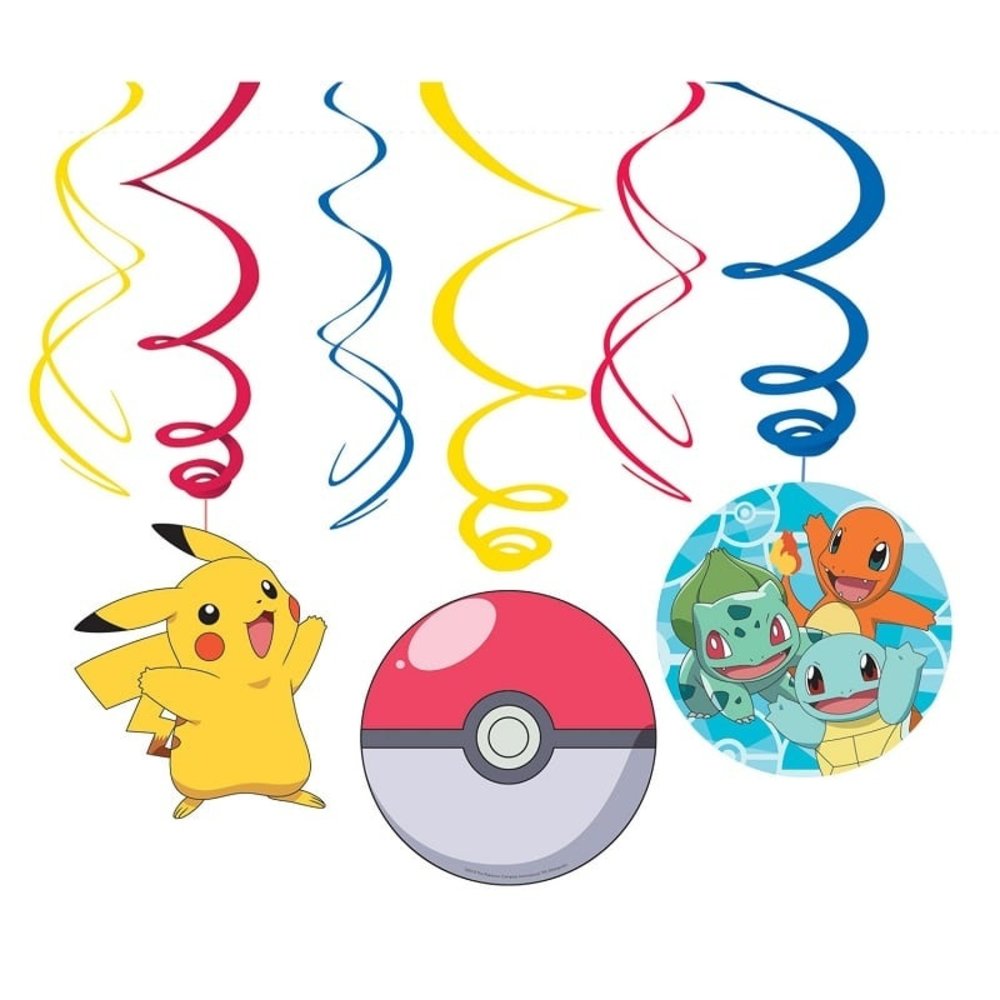 Amscan Pokémon Vriendjes Hangdecoratie Swirls | 6 stuks Amscan Pokémon Vriendjes Hangdecoratie Swirls | 6 stuks