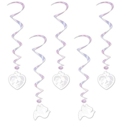 Décoration suspendue Swirls de mariage 5 pièces Décoration suspendue Swirls de mariage 5 pièces