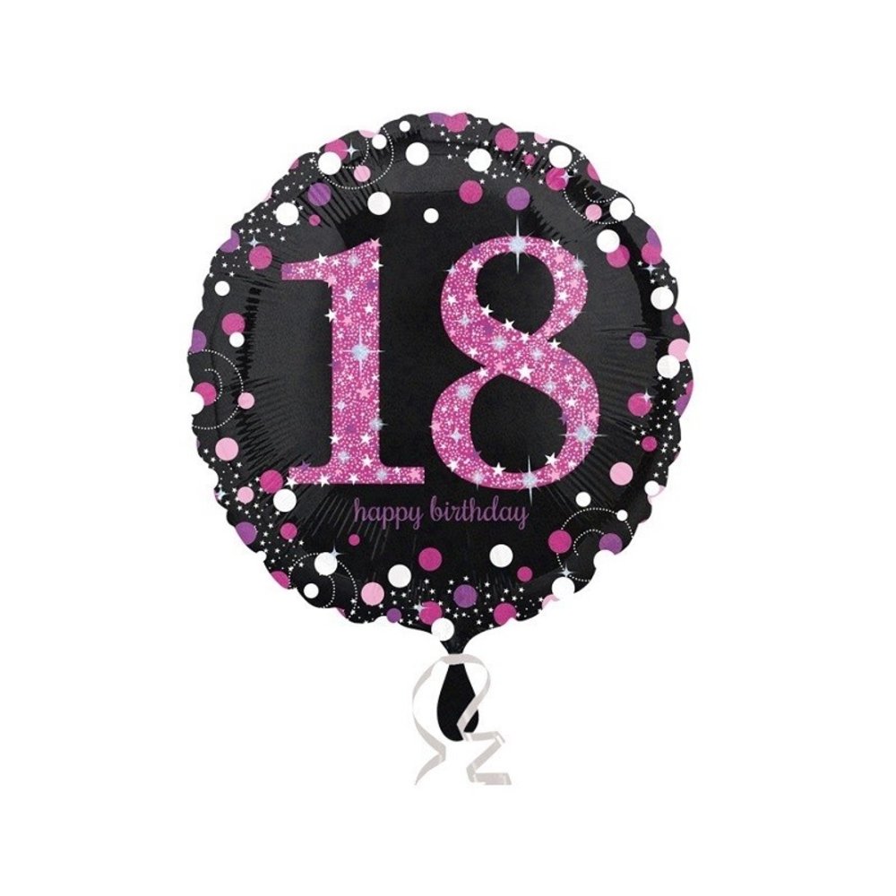 Feuille de ballon mousseux 18 ans rose Feuille de ballon mousseux 18 ans rose