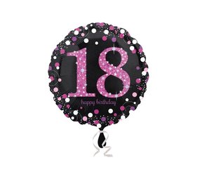 Feuille de ballon mousseux 18 ans rose Feuille de ballon mousseux 18 ans rose