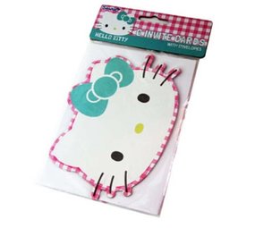 Uitnodiging Hello Kitty gezicht 6 stuks