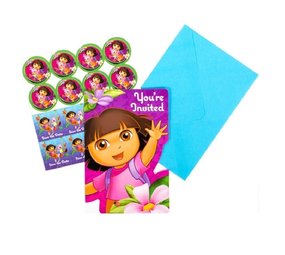 Uitnodiging Dora flower adventure 8 stuks Uitnodiging Dora flower adventure 8 stuks