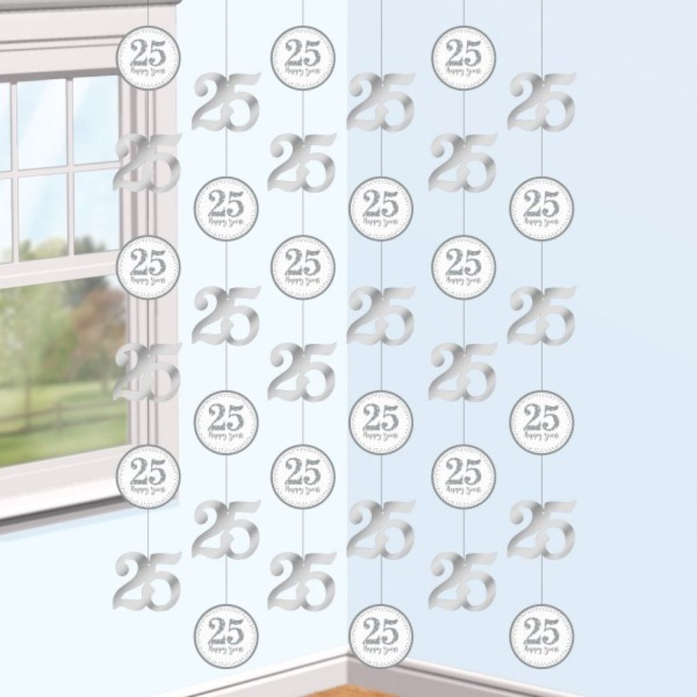 Hangdecoratie 25 jaar getrouwd | 6 stuks Hangdecoratie 25 jaar getrouwd | 6 stuks