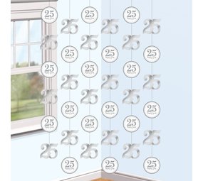 Hangdecoratie 25 jaar getrouwd | 6 stuks Hangdecoratie 25 jaar getrouwd | 6 stuks