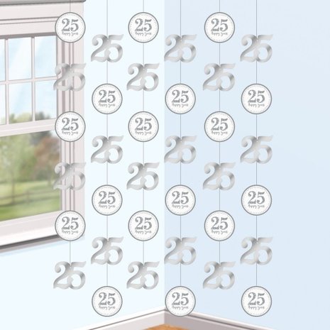 Hangdecoratie 25 jaar getrouwd | 6 stuks Hangdecoratie 25 jaar getrouwd | 6 stuks
