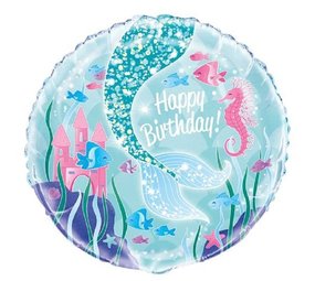 Meerjungfrau Happy Birthday Folienballon 45cm | pro Einheit Meerjungfrau Happy Birthday Folienballon 45cm | pro Einheit