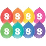 Balloons 8 years fresh colors 8 pieces Balloons 8 years fresh colors 8 pieces