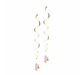Boland Decoratie swirl Flamingo 2 stuks Boland Decoratie swirl Flamingo 2 stuks