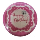 Pland joyeux anniversaire rose 23cm | 8 pièces