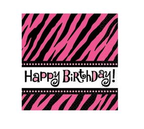 Serviette Zebra Pink-Zwart 16 Stücke Serviette Zebra Pink-Zwart 16 Stücke