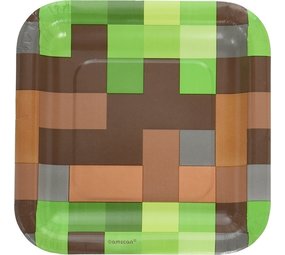 Amscan Borden TNT Minecraft Party 18cm | 8 stuks Amscan Borden TNT Minecraft Party 18cm | 8 stuks
