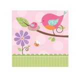 Servet tweet baby girl 25x25cm 16 stuks