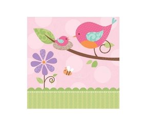 Serviette Tweet Baby Girl 25x25cm 16 Stücke