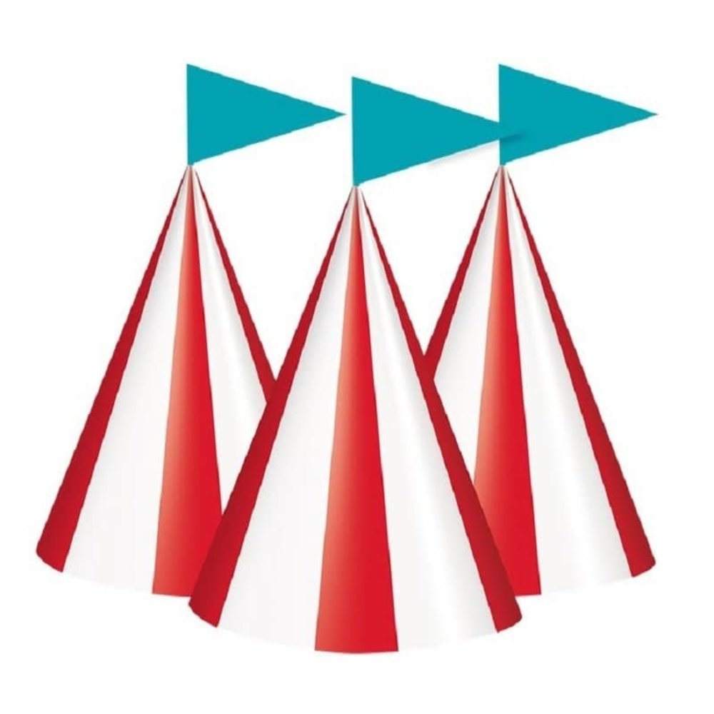 Punthoedje Circus Carnaval 8 stuks