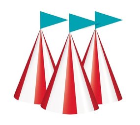 Punthoedje Circus Carnaval 8 stuks