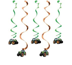 Creative Converting Tracteur Time décoration suspendue tourbillons 61cm l 5 pièces