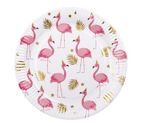 Boland Assiettes flamant rose et or 23cm | 10 pièces Boland Assiettes flamant rose et or 23cm | 10 pièces