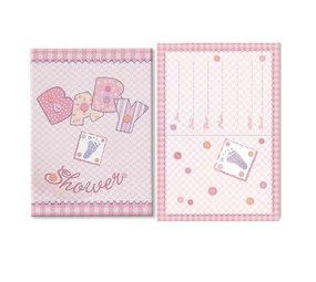 Uitnodiging babyshower Stitching 8 stuks