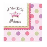 Serviette une nouvelle petite princesse 33x33cm 16 pièces