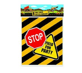 Unique Party Uitdeelzakjes Constructie Party 23x19cm | 8 stuks