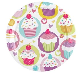 Bord Cupcake pastel 23cm | 8 stuks Bord Cupcake pastel 23cm | 8 stuks
