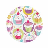 Plaque Cupcake Pastel 18cm | 8 pièces