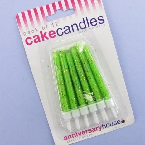 Bougies de gâteau Glitter Lime vert | 12 pièces Bougies de gâteau Glitter Lime vert | 12 pièces