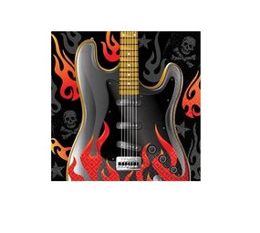 Servet Rock 'n Roll 25x25cm | 16 stuks Servet Rock 'n Roll 25x25cm | 16 stuks