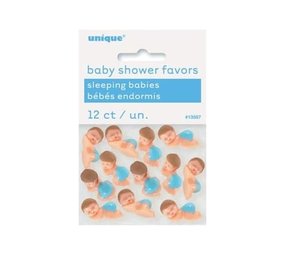 Babyshower Sleeping Babies Blue 12 pieces