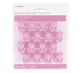 Babyshower Teddy Bears Rose 16 pièces Babyshower Teddy Bears Rose 16 pièces
