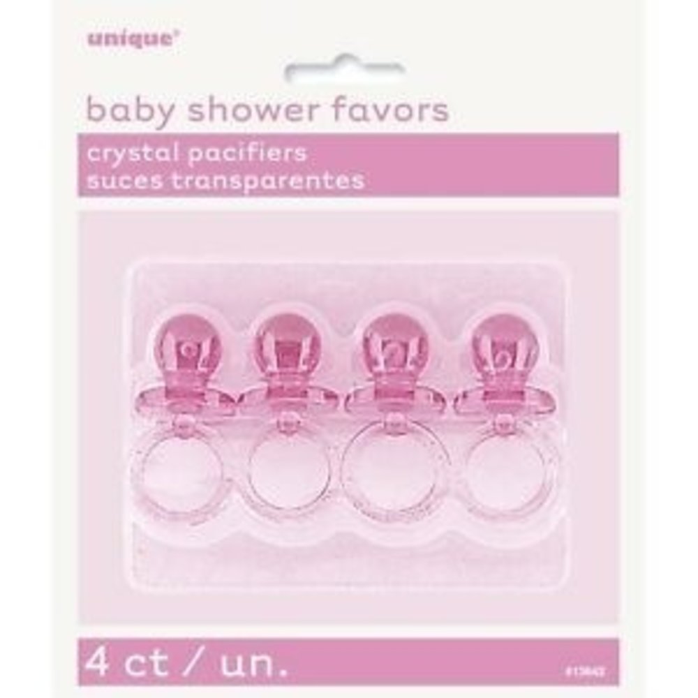 Babyshower speentjes roze 4 stuks Babyshower speentjes roze 4 stuks