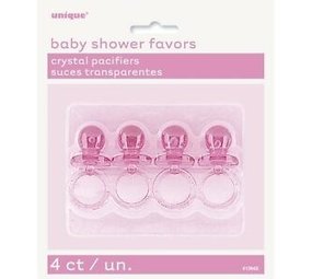 Babyshower speentjes roze 4 stuks Babyshower speentjes roze 4 stuks