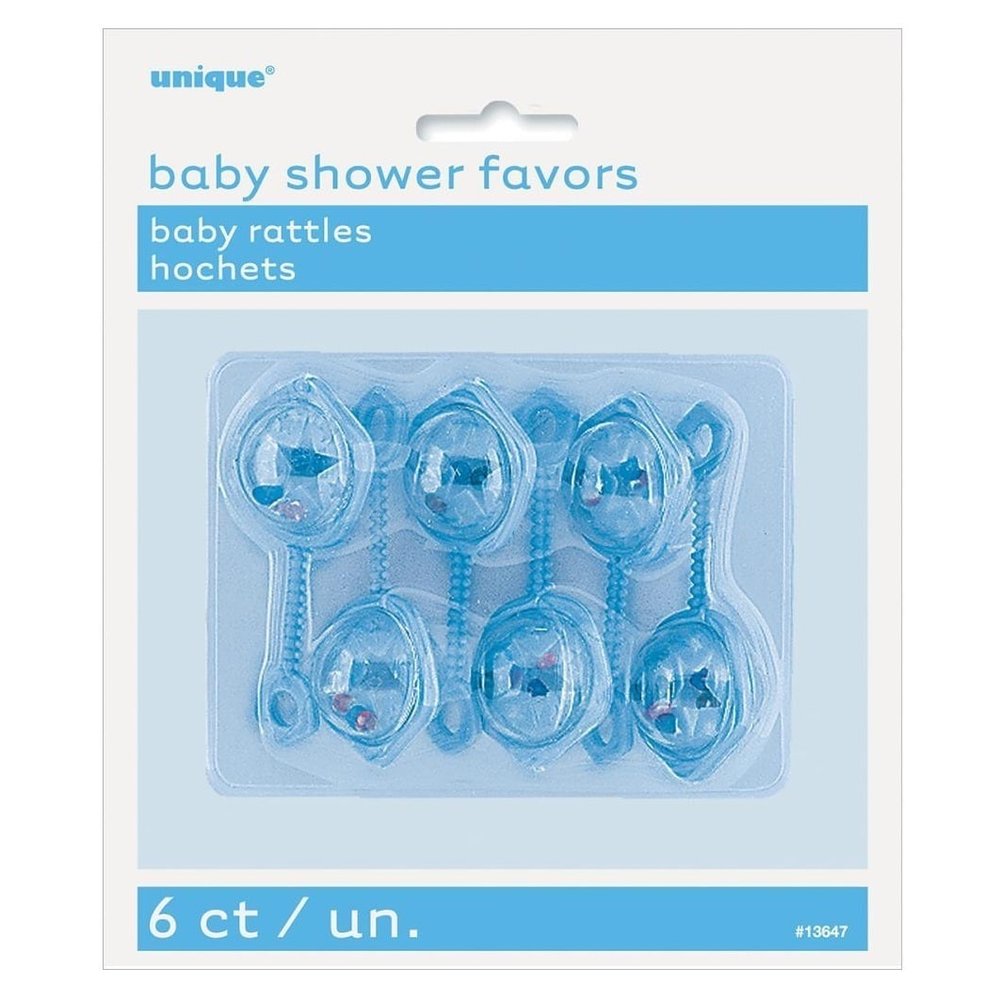 Babyshower Baby Rattle Blue 6 Pieces Babyshower Baby Rattle Blue 6 Pieces