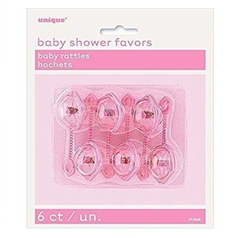 Unique Party Baby Tower bébé hochets rose 6 pièces